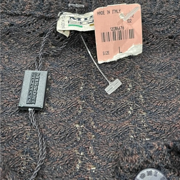 Women’s Missoni Sport Wool Acrylic Collared Button Down Sweater Open Knit - Picture 9 of 13